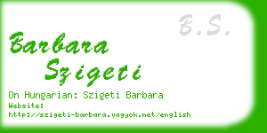 barbara szigeti business card